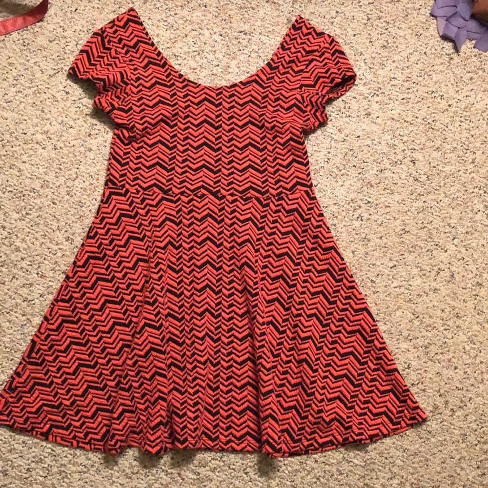 Pink and black chevron dress